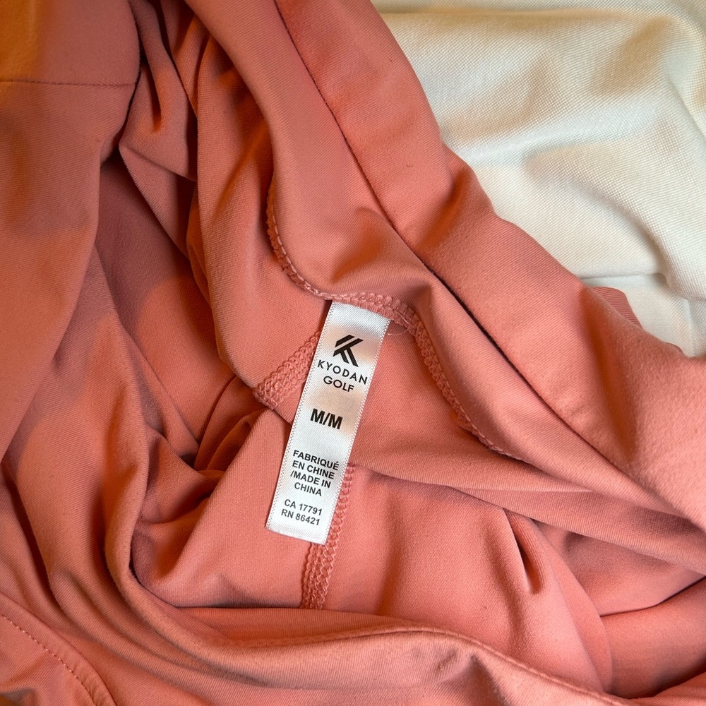 Kyodan Golf Skort Sz M Salmon Pink/Peach Pleated Stretch Skirt Tennis Pickleball - Picture 5 of 6